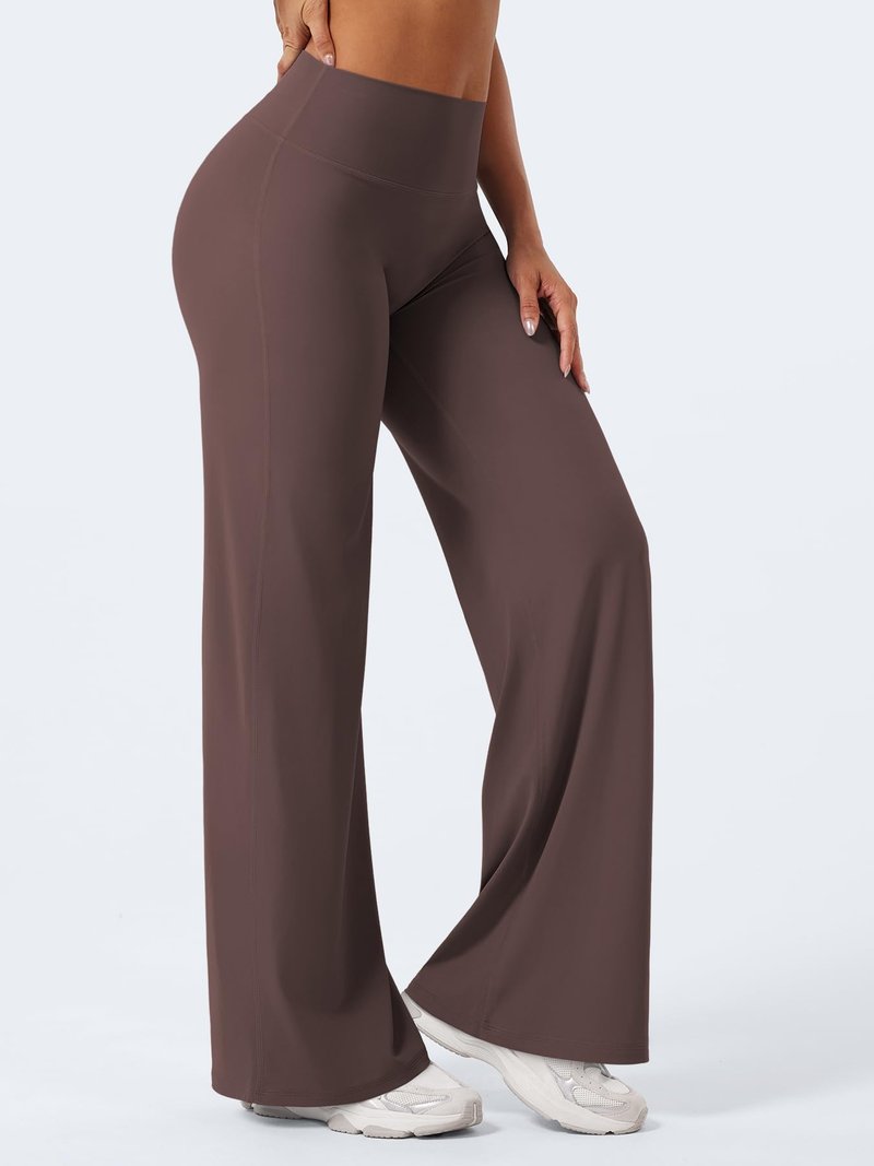 YEOREO Workout Leggings Womens No Front Seam Straight Leggings 31.5" High Waist Buttery Eddiy Gym Yoga Pants Plum Brown XXS