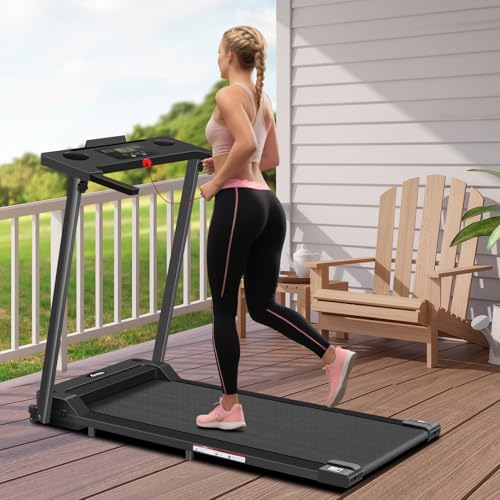AoraPulse Portable Foldable Treadmills for Home, Small Folding Treadmill for Home Office with 300 LBS Capacity, Walking Running Exercise Electric Compact Treadmill with LED Display