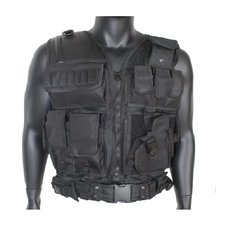 GALAXYLENSE U.S Universal Sport Airsoft Hunting Paintball Tactical Gear Vest Protection Light Weight Heavy Duty Breathable (Black Color)