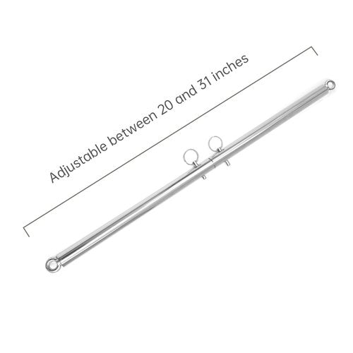 CHALETREE Pilates Expandable Workout Spreader Bar 2 Rings with Wrist Wraps, Glutes and Leg Fitness Gear (Silver)