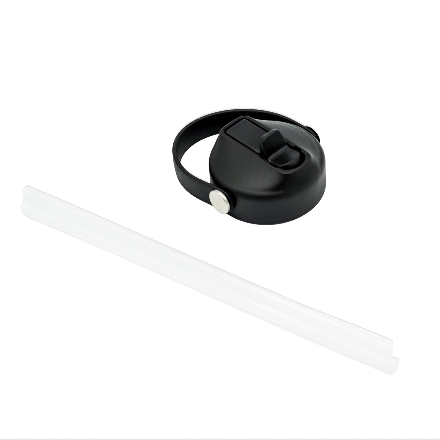 Polerce Black Flex Straw Lid with 2 Straws and Hydroflask Wide Mouth Bottles, Compatible with Hydro Flask 20 32 40 oz Bottles, Cap for Hydroflask Wide Mouth Straw Lid Top Hydroflask Wide Mouth Lid