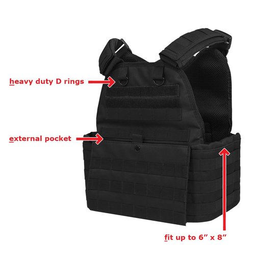 WARTECHGEARS Tactical Padded Fully Adjustable Vest (Black)