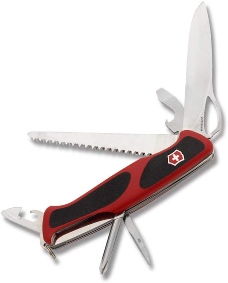 Victorinox Unisex Adult RangerGrip Fixed Blade,hunting Knife,hunting,camping,outdoor, Black/Red, 130mm US
