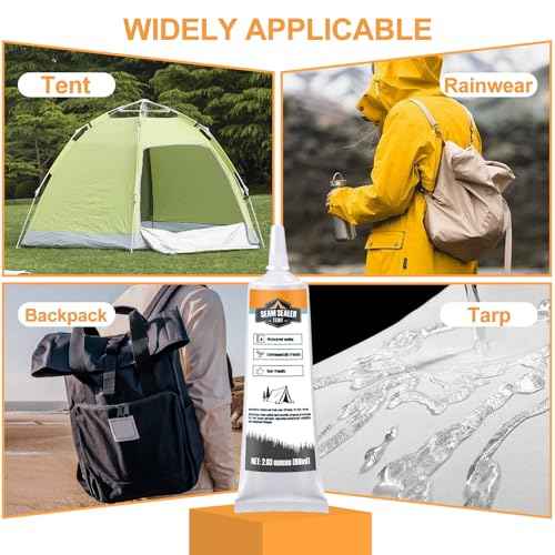 Tent Seam Sealer 120ml, No Sew Solution Waterproof Fast Cure Seam Sealer Tent, for Tents and Outdoor Fabric, Clear