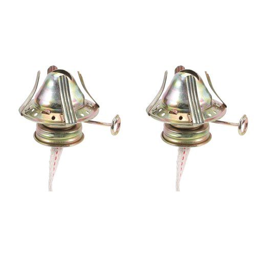 STOBAZA 2Pcs Oil Lamp Burner Replacement Kerosene Lamp Parts for Antique Hurricane Lantern - Brass