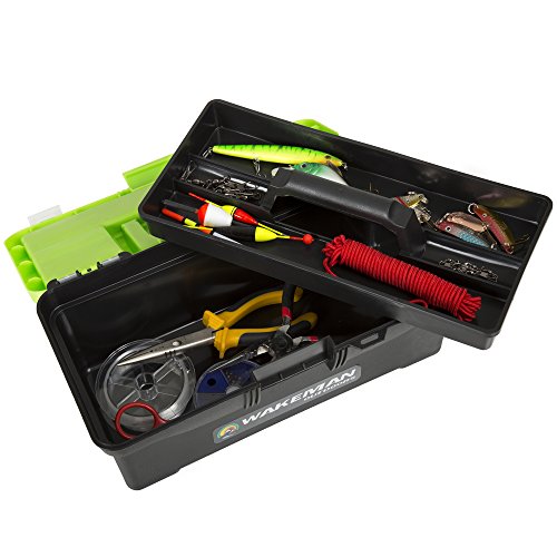 Fishing Tackle Box Kit with 55 Pieces for Anglers, Includes Hooks, Sinkers, Lures, and Line