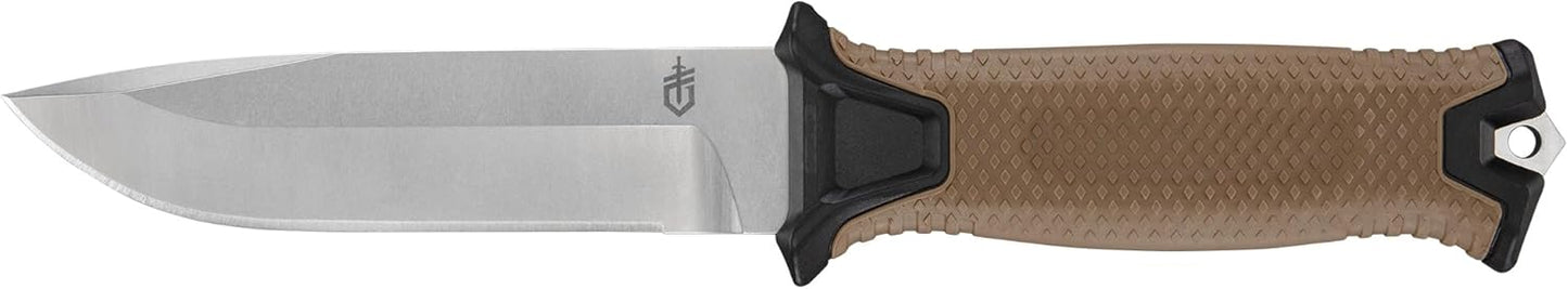 Gerber Gear StrongArm Knife - Fixed Blade - Tactical Knife for Survival Gear - Full Tang, 420HC Steel Blade - Camping Survival Knife - Made in USA - Plain edge, Coyote Brown
