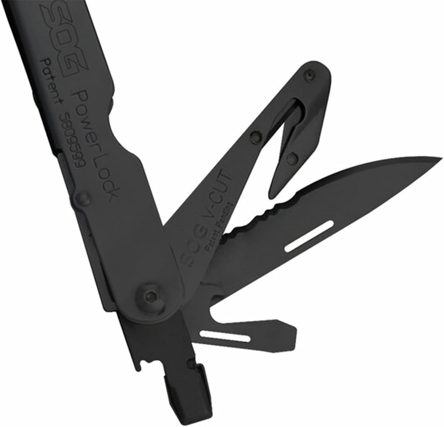 SOG Powerlock V-Cutter- Multi-Tool Pocket Utility Tool Set with 18 Specialty Tools for Heavy-Duty Field Use and Nylon Carrying Pouch (B63N-CP)
