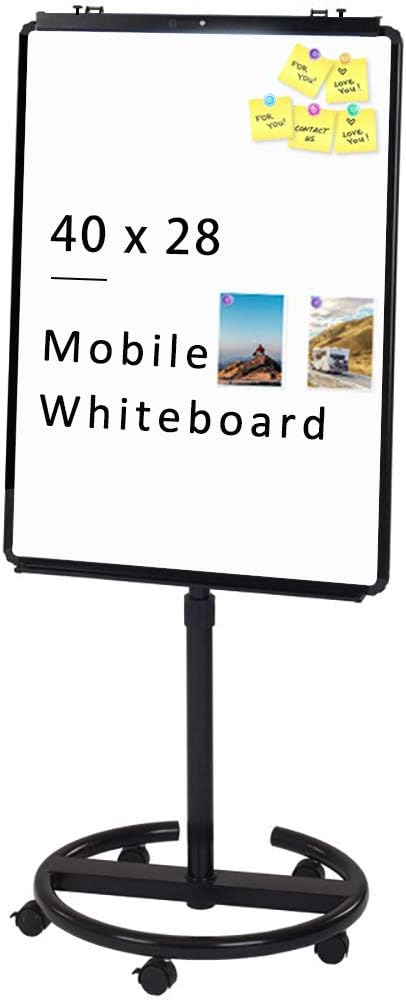 VIZ-PRO ECO Magnetic Mobile Whiteboard, 36 X 24 Inches, Easel Flipchart Stand Rolling Dry Erase Board with Paper Pads