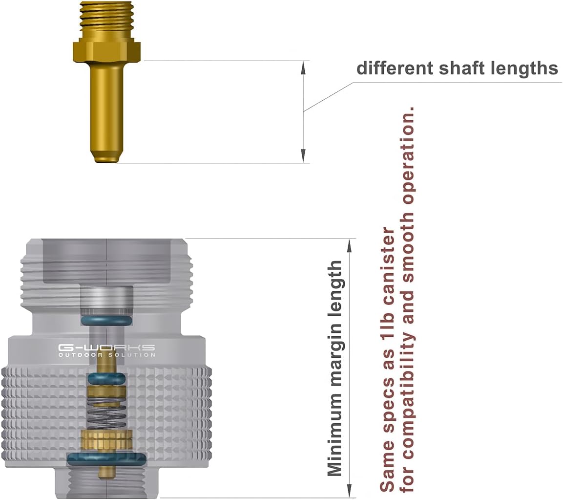 1lb-SCREW Butane adapter/EPI Adapter/Lindal Valve Canister / 1lb Adapter/Gas Adapter