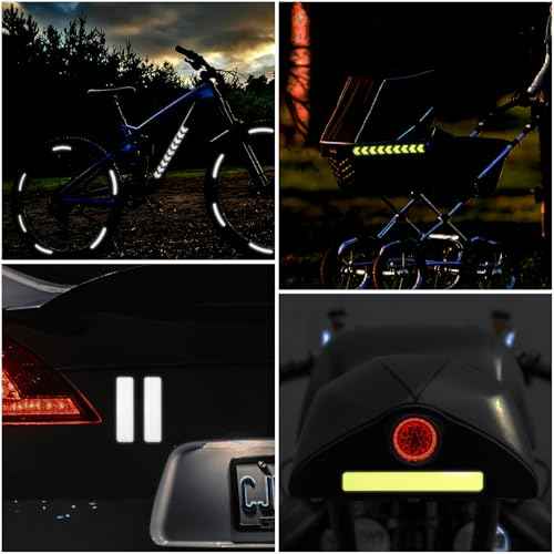 80pcs Reflective Stickers Set, Multi Shapes Bicycle Reflective Decals, Waterproof Outdoor Safety Warning Reflective Stickers for Night Visibility£¨2 Colors£©