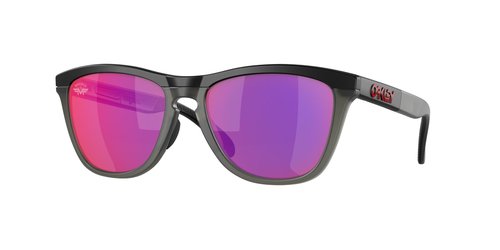 OAKLEY Frogskins Range OO9284 928413 55MM Matte Black/Matte Grey Smoke/Prizm Road Square Sunglasses for Men For Women+ Bundle Accessory Leash Kit, Microfiber Pouch