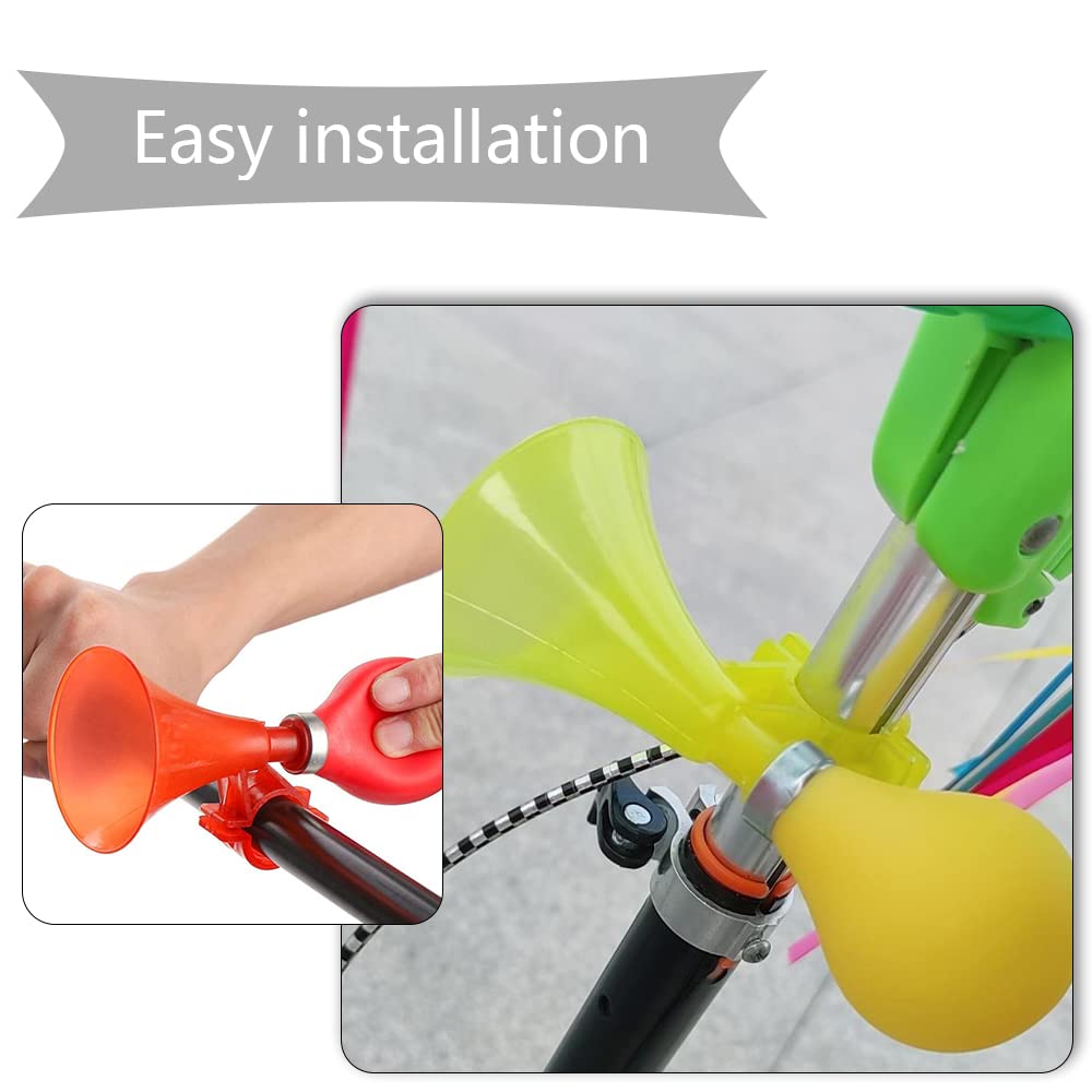 3 Piece Kids Bike Horn Air Horn Clown Bicycle Horn Plastic Scooter Bike Bell for Cart Kids Boys Girls