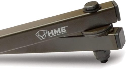 HME Durable Secure Convenient Portable Folding Tree Stand Bow Hanger w/Two Accessory Hooks - Extends to 20", Folds to 10", Olive