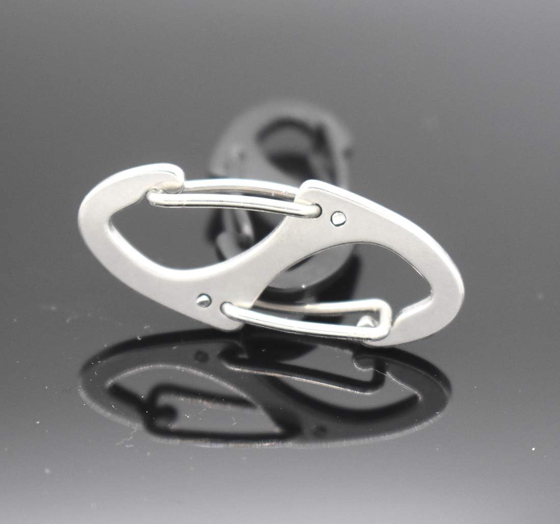 Small Carabiner Clips 1.6 inch(41mm) Metal Double Sided Spring Gate Snap Hooks Keychain Clasp Accessories