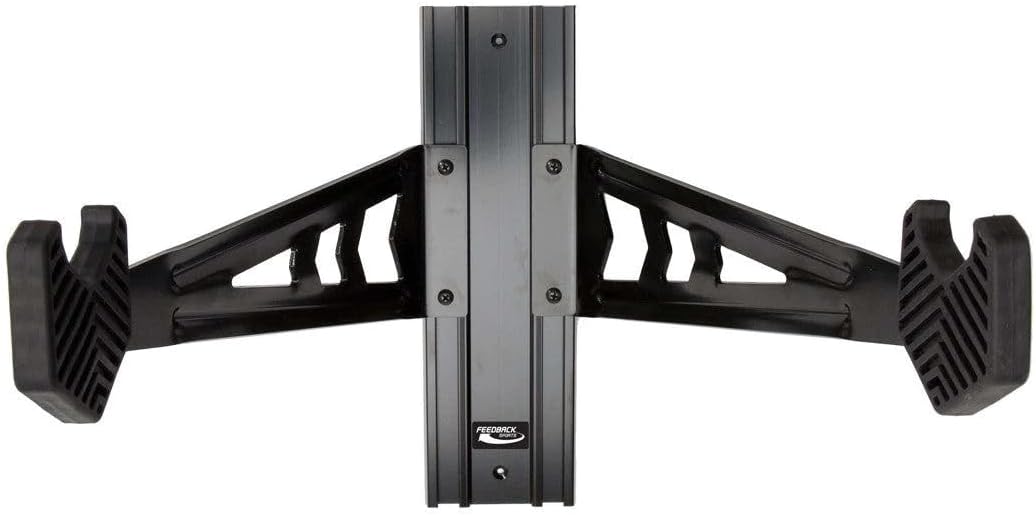 FEEDBACK SPORTS | Velo Wall Rack 2D Bike Storage | Bicycle Hangar Mount W/Adjustable Arms | Road, Gravel, Mountain Bike Compatible | For Garage, Apartment, Shed | Black