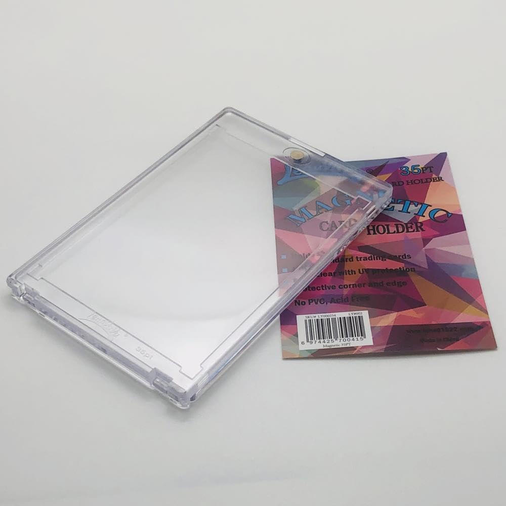 lenayuyu Pack of 20 One Touch Magnetic Card-Holders,35pt Magnetic Card Holder Cases 20ct,Sized to fit Standard Size Cards Storage and Display, Protect Sports Cards