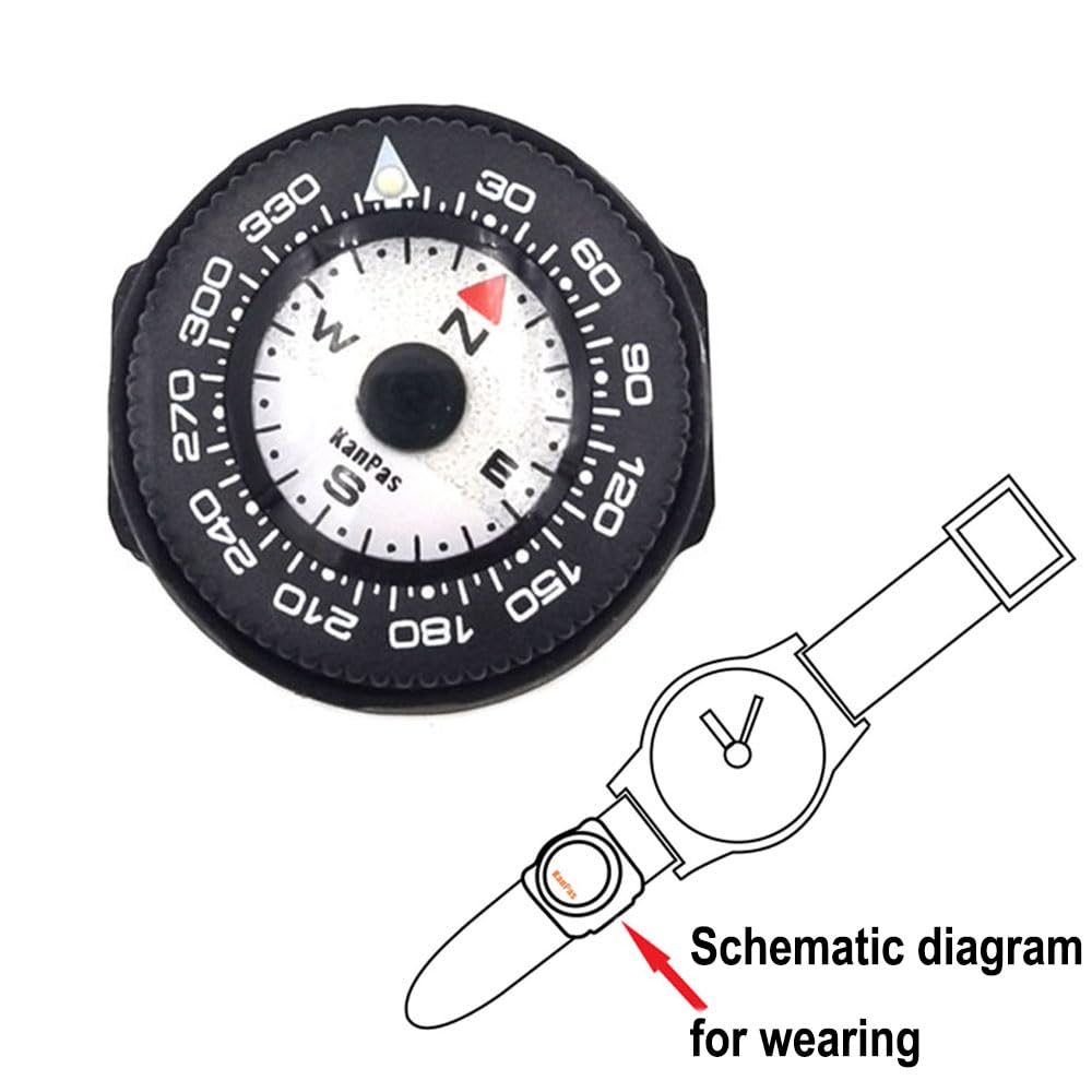 KanPas Mini Button Map Compass with Turnable Bezel for Watchband Every Day Carry