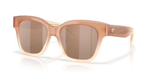 Costa Woman Sunglasses Sandbar Frame, Copper Silver Mirror Lenses, 54MM