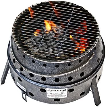 Volcano Grills 3-Fuel Portable Camping Stove/Fire Pit, Charcoal, Collapses Down to 5 inches; for Convenient Portability and Storage (VL-20-300)