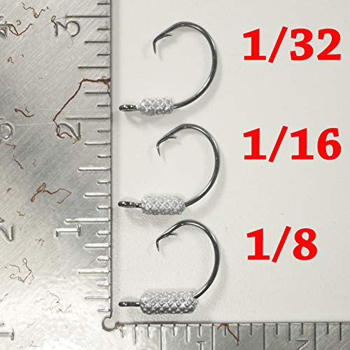 Fishing Weighted Circle Hooks Jig Set - 25 Pack, Multiple Sizes