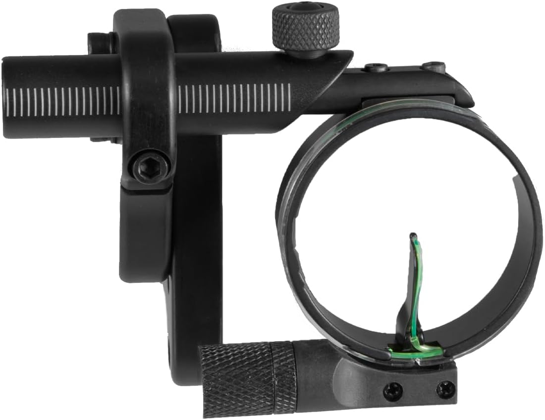 TRUGLO Pendulum 1-Pin Ultra-Lightweight Quiet Archery Hunting Treestand Bow Sight with Large Circular Field of View - Adjustable for Right & Left-Handed Shooters - LED Light Included