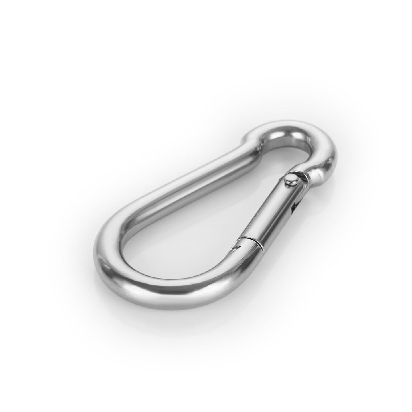 24 PCS M6 x 2-3/8 Inch Carabiner Clips Heavy Duty Spring Snap Hooks Stainless Steel Carabiner Clip Mini Carabiner Clips Quick Link Clip for Keychain Camping Hiking Fishing Dog Leash Keys, Silver