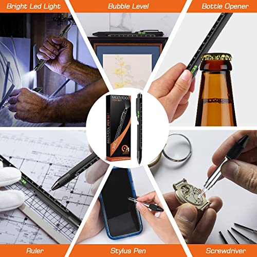 Gifts for Men, Christmas Stocking Stuffers for Men Dad Husband Adults, 9 in 1 Multitool Pen, Cool Tools Gadgets Birthday Present, Fathers Day Dad Gifts from Daughter Son