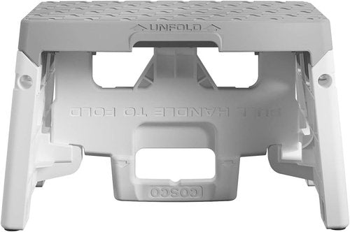 COSCO 1 Step Molded Folding Step Stool, Type 1A, White and Gray (2-Pack)