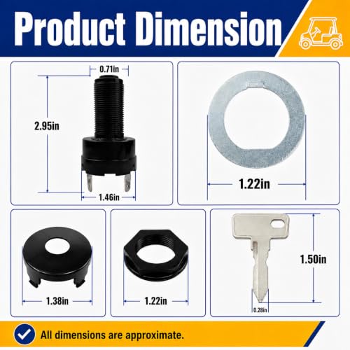 Golf Cart Ignition Switch with Keys for Club Car Precedent 2004+ and Tempo 2018+
