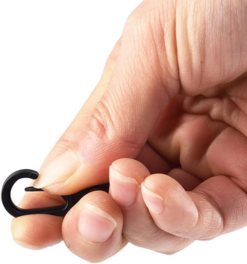 10Pcs Black Plastic Multifunction Snap Clip Hook Camping Carabiner Buckle,Camping Equipment Tent Buckle Clips Tent Hooks for Lights Hanging to Canopy Outdoor Tent Accessories and Keychain Carabiners
