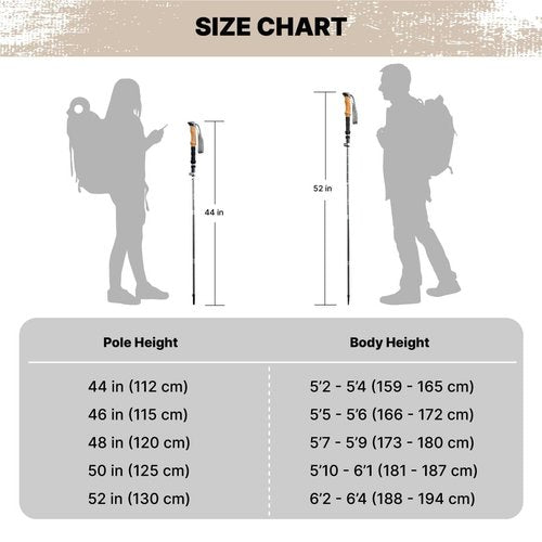 SOLA Trekking Poles Lightweight Collapsible Hiking Poles - 7075 Aluminum Alloy with Anti-Sweat Cork Grips Great for Nordic Walking, Hiking and Camping for Men Women Seniors - 2pcs per Set