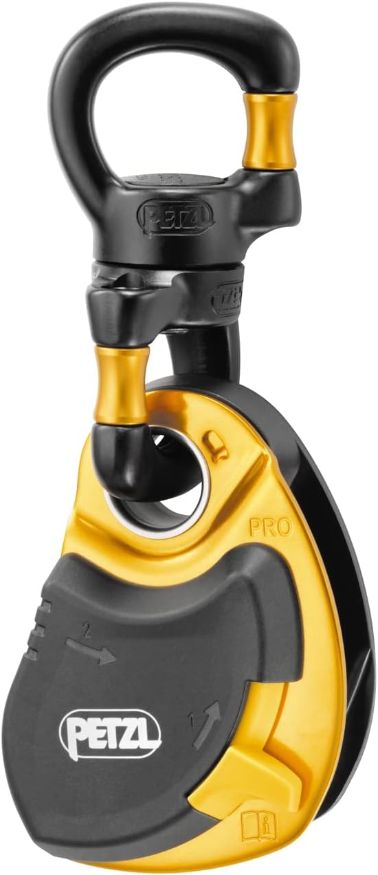PETZL P58 SO Open Gated Swivel with Sealed Ball Bearings, Yellow/Black