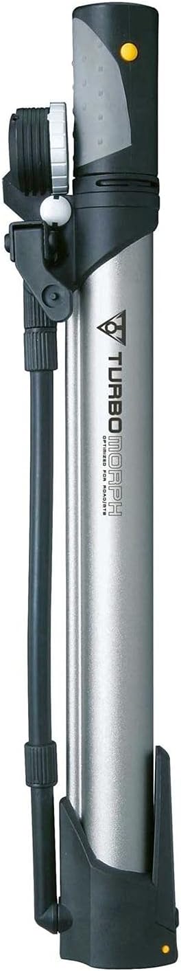 Topeak Turbo Morph Bike Pump with Gauge, Silver/Black