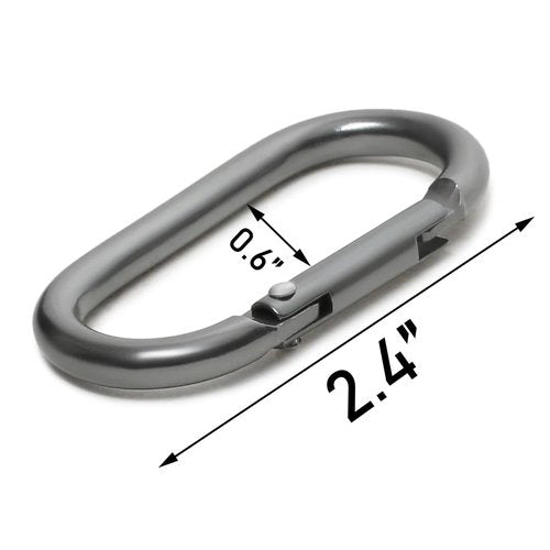 10 Pack 2'' Aluminum Oval Carabiners Clip Spring Snap Hook for Camping & Hiking (Silver Grey)