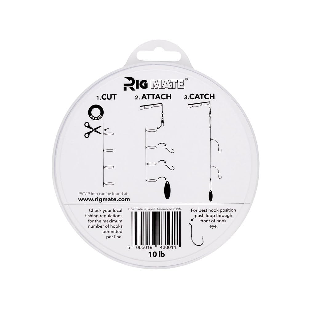 10 lb Pre-Tied Dropper Loop Rigs. Fishing Line Spool. Loops 18 Inches Apart with 5.5 Inch Loop Size. Perfect for Saltwater & Freshwater Fishing. Perfect for Snapper & Other Bottom Feeding Fish.