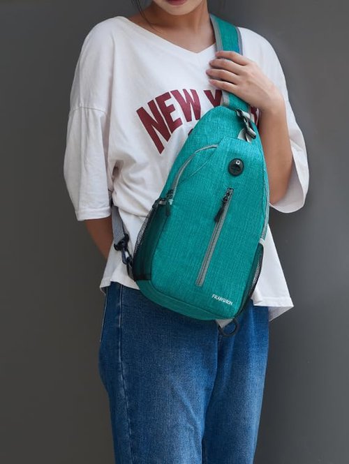 FRANSHION one strap backpack for men,sling bag for women crossbody,hiking ,small backpack,waterproof sling bag(light blue)