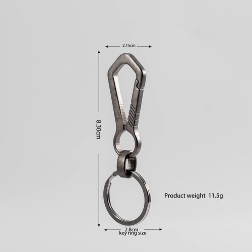 MING DI Titanium Carabiner Keychain Clip Minimalist Keychain Matte (Industrial Grey 8112-2)