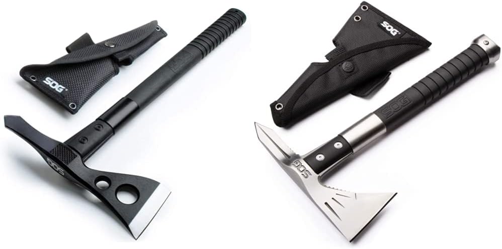 SOG Tactical Tomahawk- Throwing Hatchet, Versatile Survival Tactical Axe and Emergency Breaching Tool with Sheath (F01TN-CP)