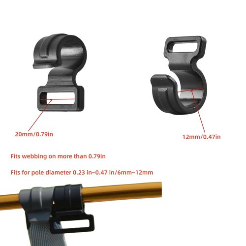 30Pcs Tent Pole Clips,C Clips for Tent, Tent Pole Attachment Clips for Outdoor Camping Canopies Tents Accessories (Fits 9.5mm 3/8” Poles)