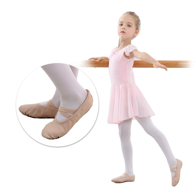 Stelle Ballet Shoes for Girls Toddler Ballet Slippers Soft Leather Boys Dance Shoes for Toddler/Little Kid/Big Kid(Ballet Pink, 12ML)