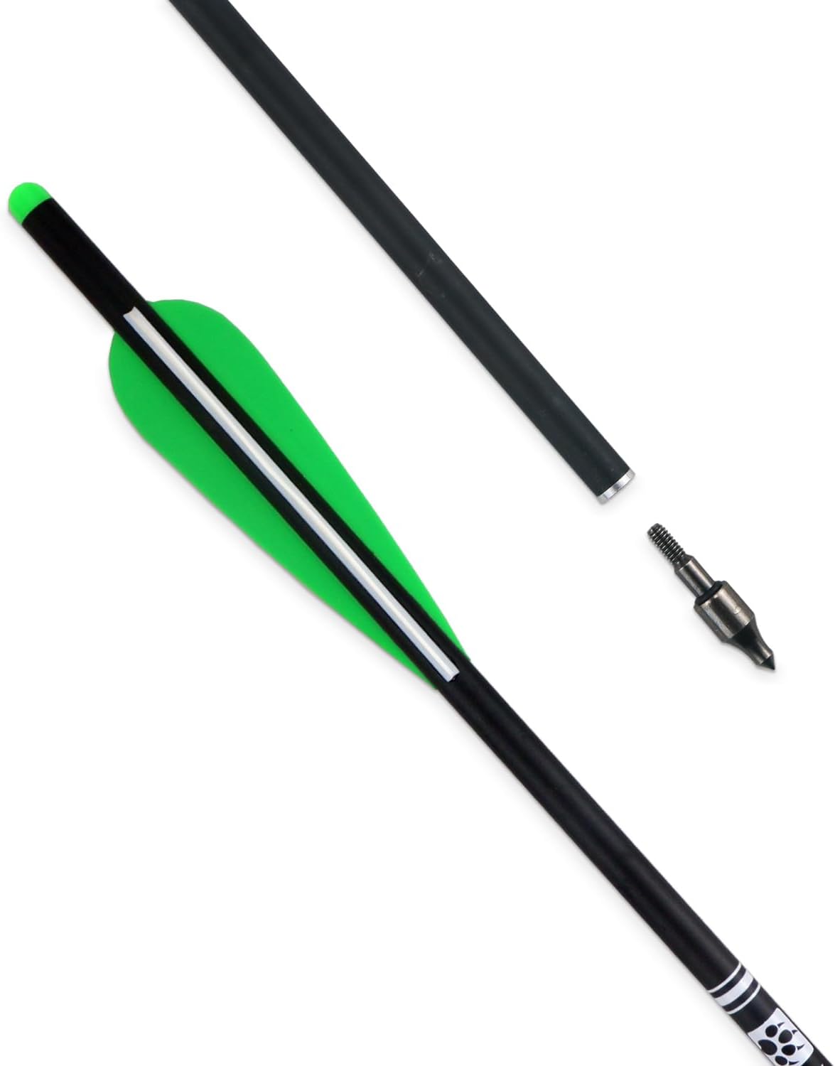 20inch Hunting Archery Carbon Arrow Crossbow Bolts with 4" vanes Feather and Replaced Arrowhead/Tip(Pack of 12) …
