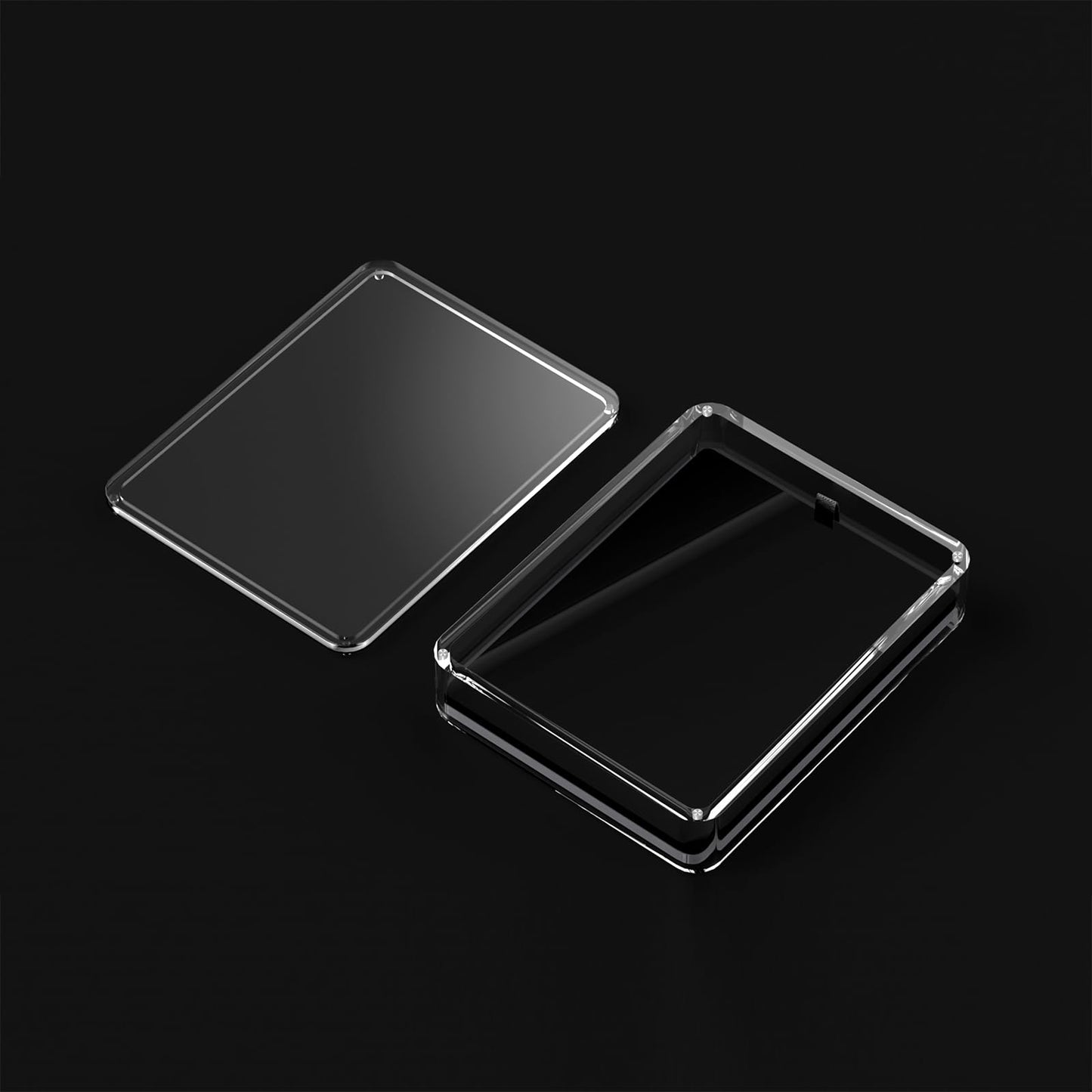 2 PCS Acrylic Pin Display Case with Flannel Protective Pad, Pin Collection Display Box for Wall and Tabletop Display, Clear Plastic Pin Holder for Pin Badge Enamel Pin Jewelry Pins Military Medal