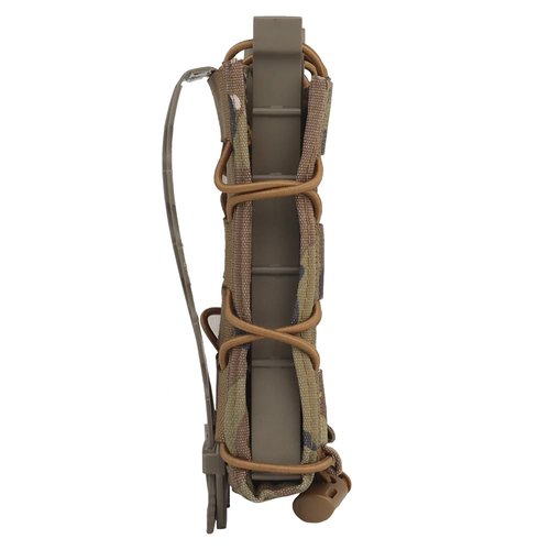 Tactical Double Extended 9mm Mag Pouch,Open Top Quick Pull Long Flashlight Holder Magazine Bag for Vest MOLLE/PALS
