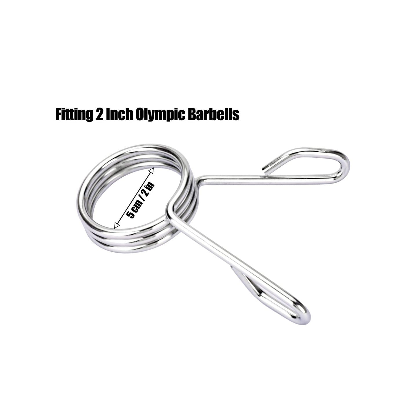 AccEncyc Spring Clip Collars 2 Inch Olympic Barbell Clamps Dumbbell Clips Weight Bar Clips for Weightlifting, Powerlifting, Strength Training (1 Pair)