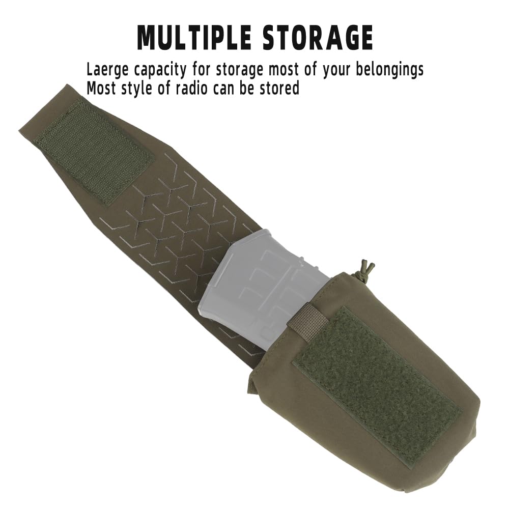 Multifunctional MOLLE Walkie Talkie Pouch,Tactical Quick Release Chest Hang Magazine Pouches Carrier Radio Bag for Hunting Airsoft