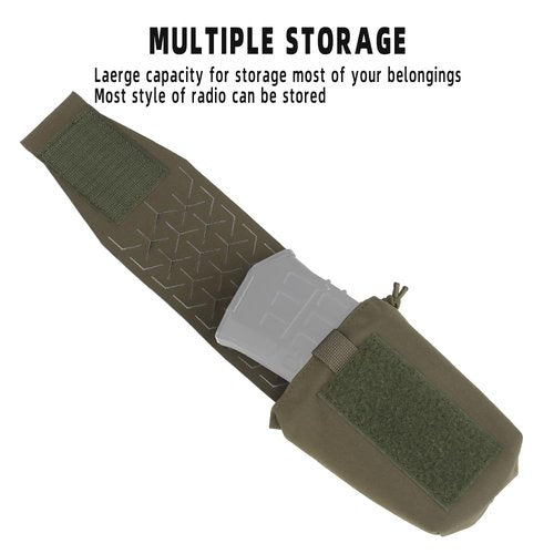 Multifunctional MOLLE Walkie Talkie Pouch,Tactical Quick Release Chest Hang Magazine Pouches Carrier Radio Bag for Hunting Airsoft