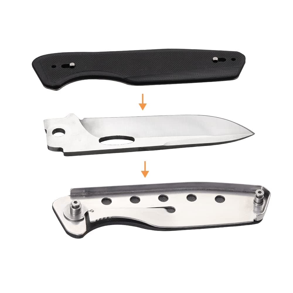 Roxon S502U Upgraded Phantasy Folding Pocket Knife, G10 handle Survival Gear Pocket Tool EDC Knife Replaceable Knife Blade with Pocket Clip for Camping Hiking