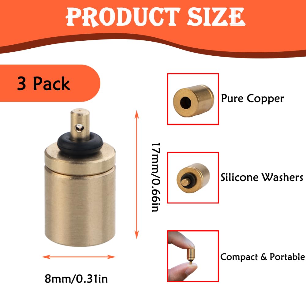 3 PCS Gas Refill Adapter Golden Butane Refill Adapter 17MM*8MM Filling Butane Canister Adapter for Outdoor Camping Stove Cylinder Butane Canister Tanks