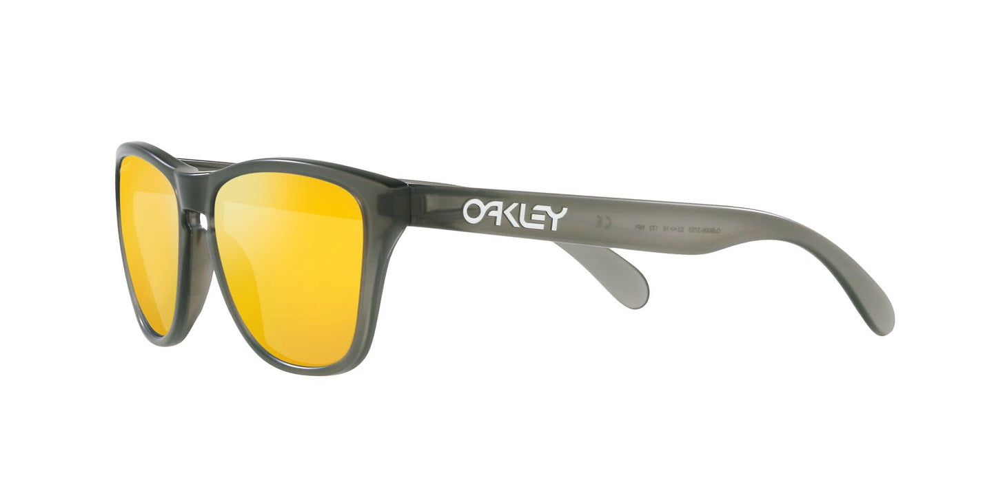 Oakley Youth OJ9006 Frogskins XS Square Sunglasses, Matte Grey Smoke/Prizm 24K Polarized, 53 mm